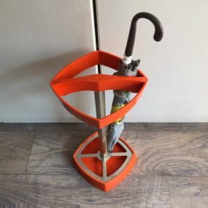 Orange umbrella stand - space age