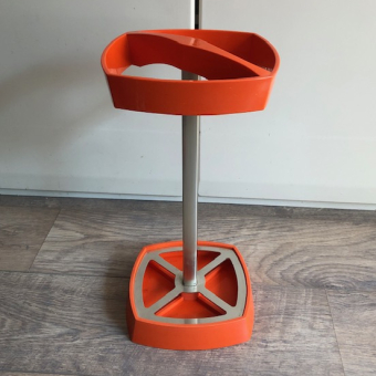 Orange umbrella stand - space age