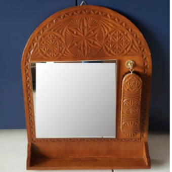 Boho mirror with clothes brush