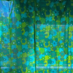 Groen blauw bloemen gordijn