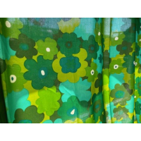 Groen blauw bloemen gordijn