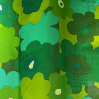 Groen blauw bloemen gordijn