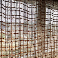 Bruin oranje ruit vitrage