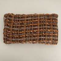 Bruin oranje ruit vitrage