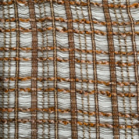 Bruin oranje ruit vitrage