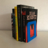 Blue plastic bookends