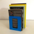 Blue plastic bookends