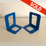 Blue plastic bookends