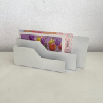 White metal letter holder