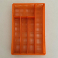 Orange cutlery tray