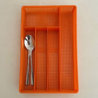 Orange cutlery tray