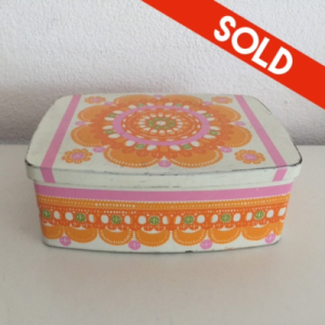 Pink and orange IRA cookies container 