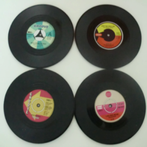 4x Vinyl records coasters