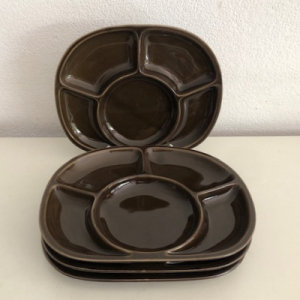 Brown Sèvres fondue plates