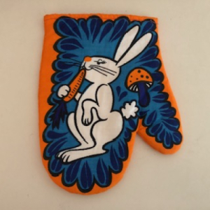 Funky bunny oven glove