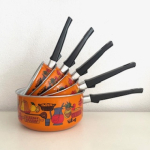 5x Eten decor steelpannen