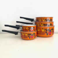 5x Eten decor steelpannen
