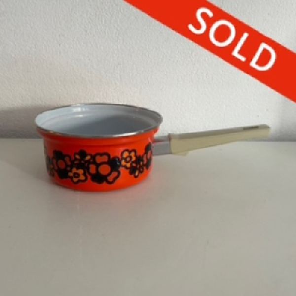 Oranje bloemen Brabantia steelpan