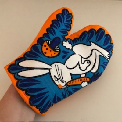 Funky bunny oven glove