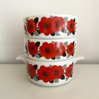 Arzberg red flowers bowl