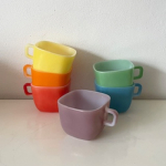 6 Opale colored soup bowls