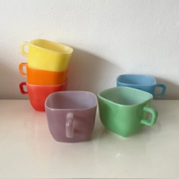 6 Opale colored soup bowls