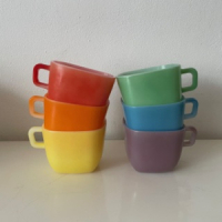 6 Opale colored soup bowls