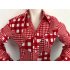 Flowers checker blouse - red