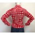 Flowers checker blouse - red