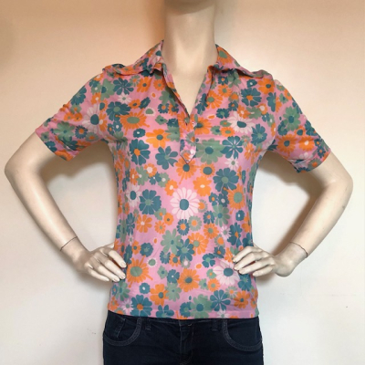 Roze bloemetjes blouse