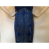Blauwe 70s avond jurk