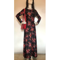 Red 70s flowers dress