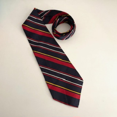 Red blue striped tie