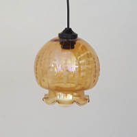 Amber oker glazen hanglamp