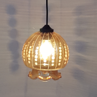 Amber oker glazen hanglamp