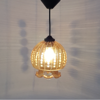 Amber oker glazen hanglamp
