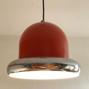 Oranje 70s hoed hanglamp