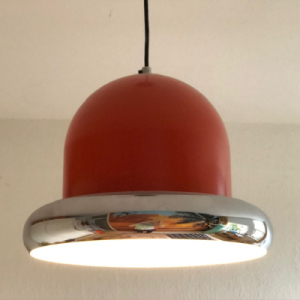 Orange 70s hat hanging lamp