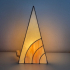 Glas in lood 3D driehoek lamp 