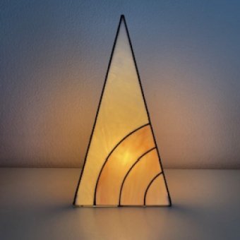 Stained glass 3D triangle lamp 
