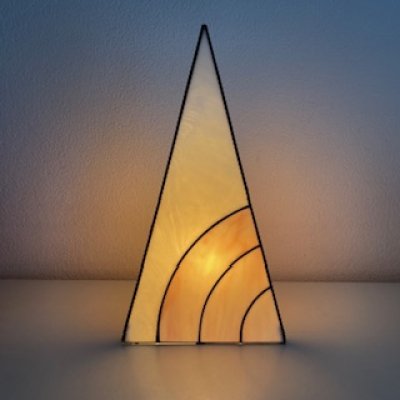 Glas in lood 3D driehoek lamp 