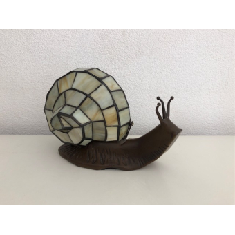 Stained glass snail lamp 