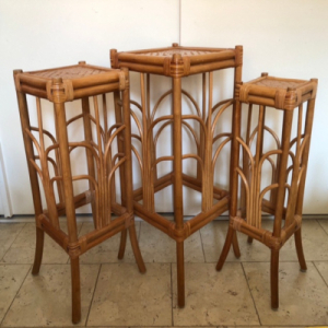 Bamboo rattan plant tables