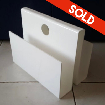White plexiglass magazine holder
