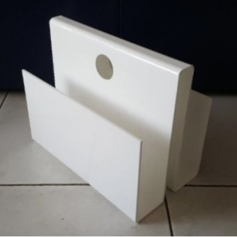 White plexiglass magazine holder