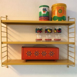 Yellow retro design shelving