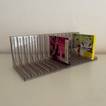 Brown plastic XL CD rack