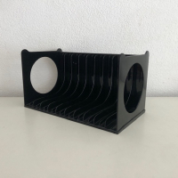 Black plastic CD rack