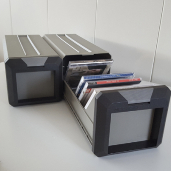 Grey CD drawer containers