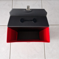 Rood met zwart LP platenkoffer 